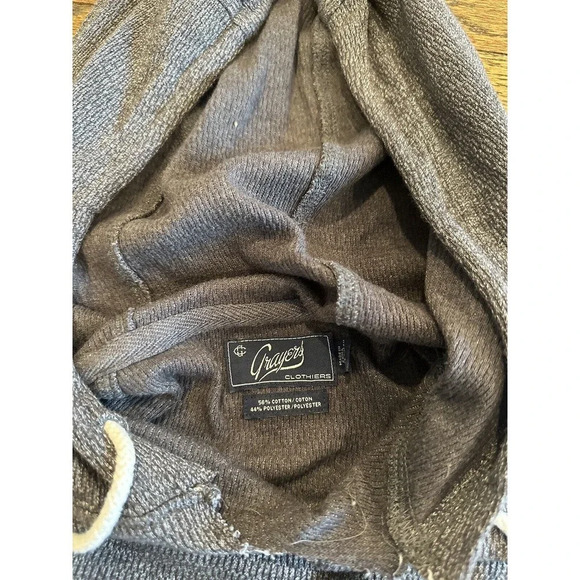 Grayers RAYBURN WAFFLE JACQUARD HOODIE GUNMETAL GRAY Size Large U0761 - Picture 4 of 8